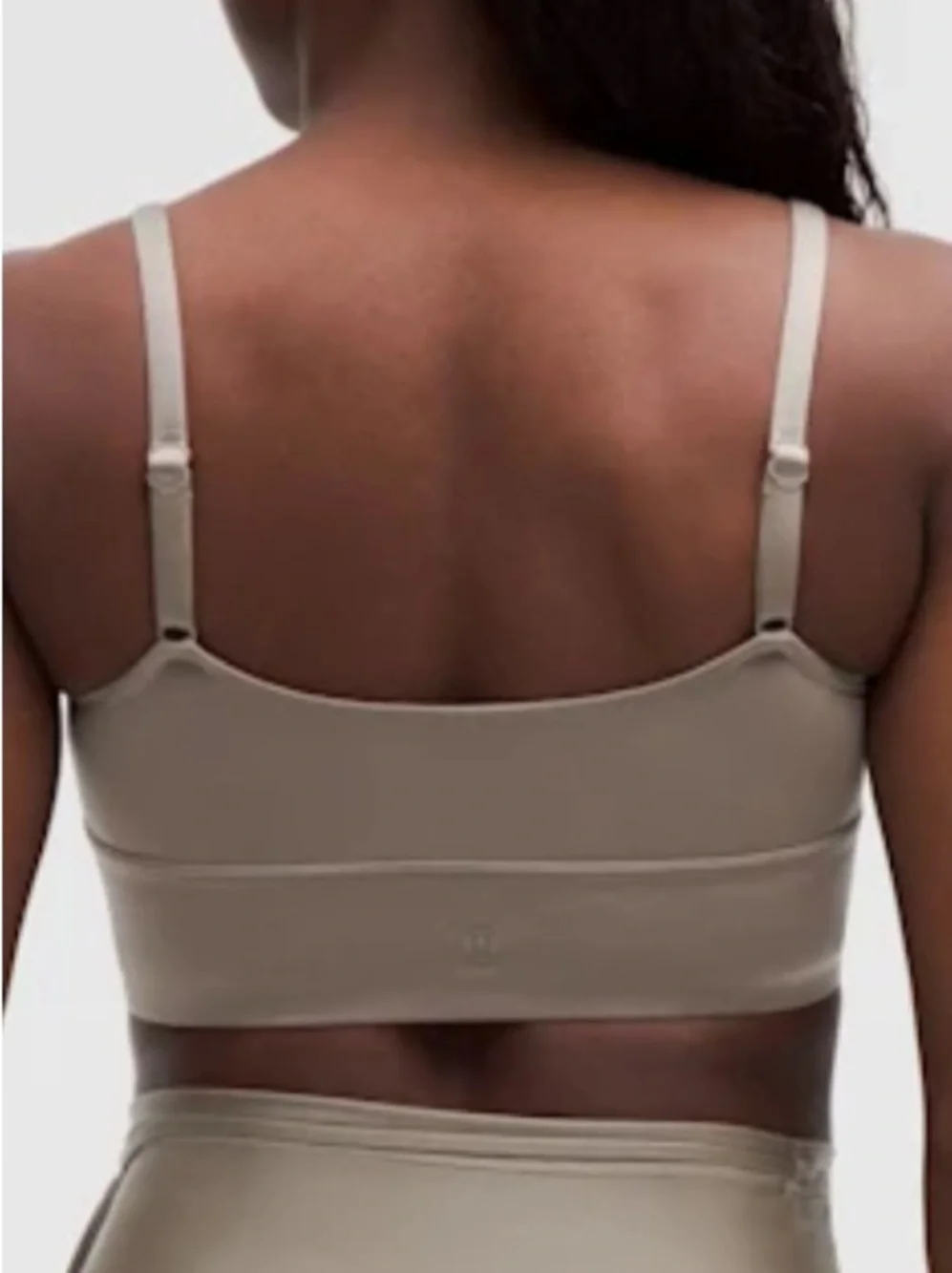 Lululemon Satin Spaghetti Strap Yoga Bra Warm Ash Grey